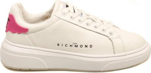 J. Richmond 1231 B Beyaz Arkası Pembe Detaylı Deri Kadın Sneacker