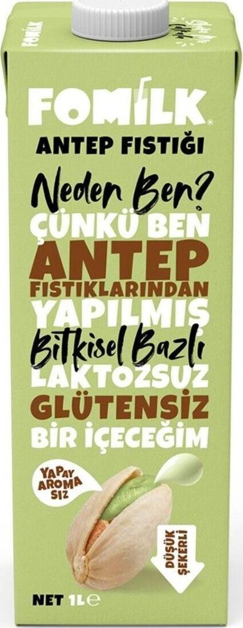 Antep Fıstığı Sütü 1 L Glutensiz Bitkisel Bazlı Laktozsuz Vegan
