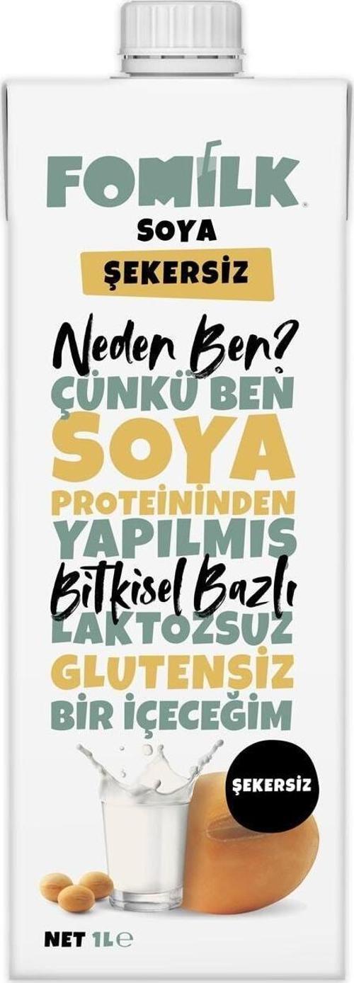 Soya Sütü 1 L Glutensiz Bitkisel Bazlı Laktozsuz Vegan Şekersiz