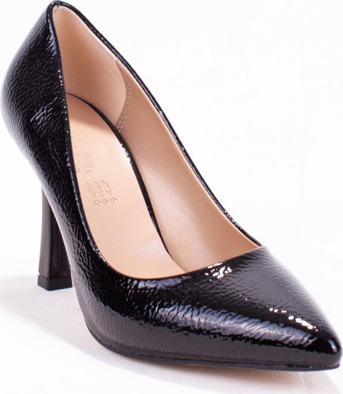 DZA07-388451 Siyah Rugan Stiletto Topuklu Kadın Ayakkabı