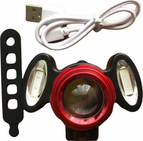 Çakarlı Bisiklet Lambası Şarjlı Ön Far Bisiklet Lambası Usb Şarjlı Bisiklet Işığı