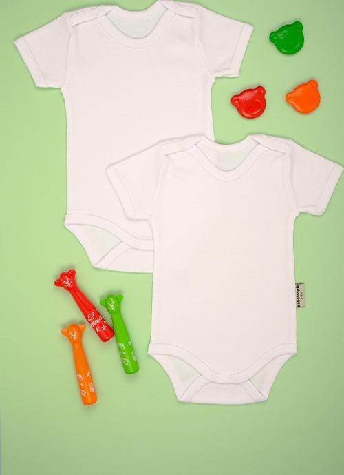 Pamuk Kısa Kollu 2'li Paket Çıt Çıt Body Zıbın