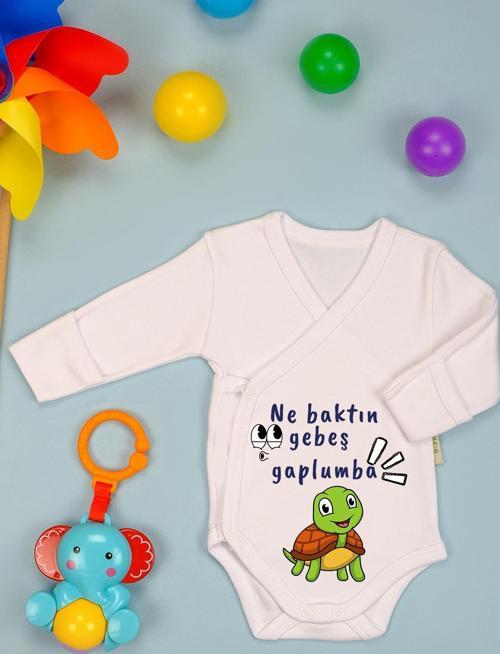Gebeş Gaplumbağa Baskılı Kruvaze Zıbın