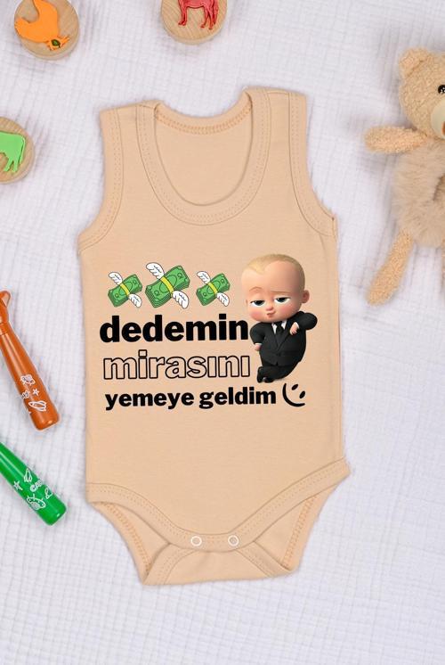 Dedemin Mirasını Yemeye Geldim Baskılı Çıtçıt Body Zıbın