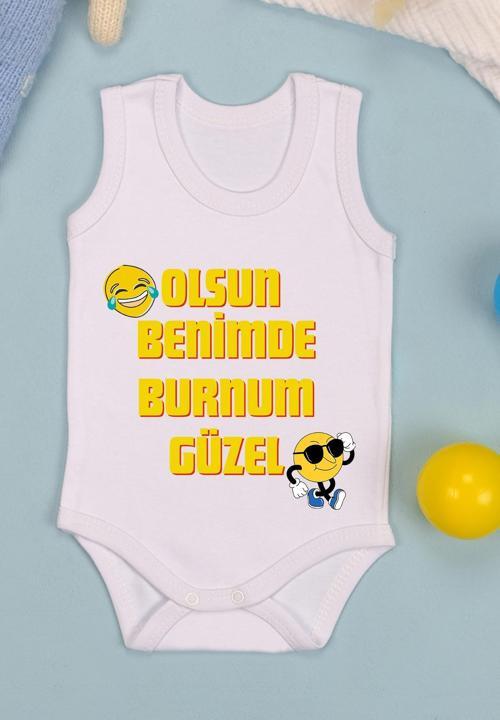 Olsun Benimde Burnum Güzel Baskılı Çıtçıt Body Zıbın