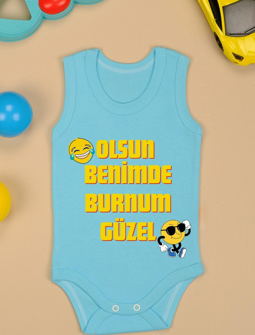 Olsun Benimde Burnum Güzel Baskılı Çıtçıt Body Zıbın