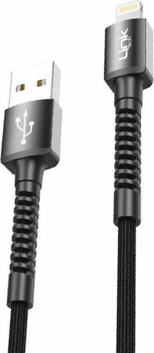 K550 Lightning-USB Metal Başlı Data/Şarj Kablosu 3A 1mt