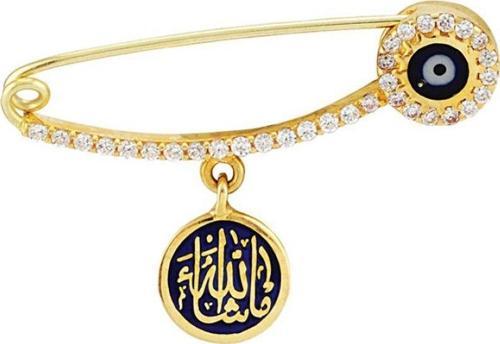 Altın Çengel İgne Mineli Maşallah