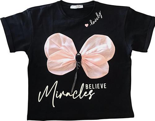 Kız Çocuk Yusufçuk Aksesuarlı Tshirt