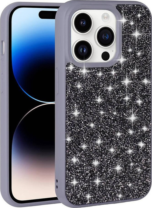 Apple iPhone 14 Pro Kılıf Kamera Korumalı Parlak Taşlı Tasarım Zore Pırlanta Kapak