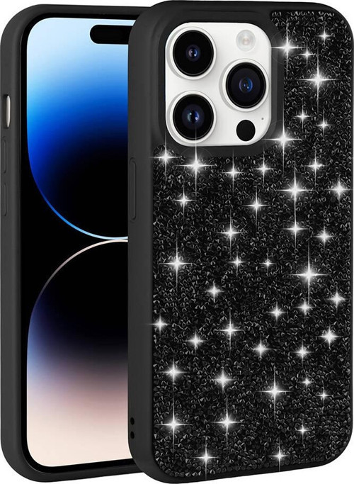 Apple iPhone 15 Pro Max Kılıf Kamera Korumalı Parlak Taşlı Tasarım Zore Pırlanta Kapak