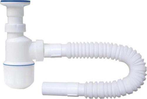 Taslı Körüklü Lavabo Sifonu Paslanmaz Süzgeç Ve Vidalı