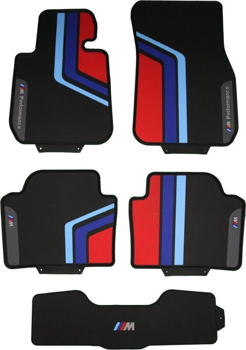 Bmw F10 Uyumlu Paspas Takımı Lateks 5 Serisi Siyah / Mavi 2011+ M.Performance Parça