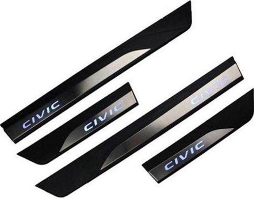 Honda Civic Uyumlu -2016 Işıklı Kapı Eşiği (Beyaz) Parça
