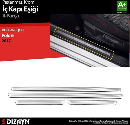 Volkswagen Polo Uyumlu 6 Hatchback Krom İç Kapı Eşiği 4 Parça. 2017 Üzeri Parça