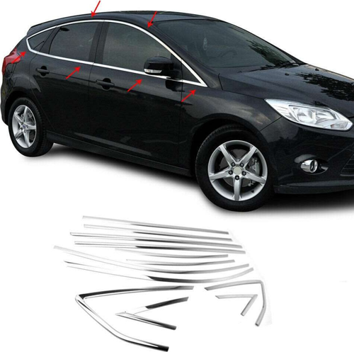 Ford Focus Uyumlu Hatchback 2011 2018 Cam Çıtası Krom Parça