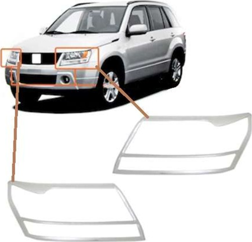 Suzuki Grand Uyumlu Vitara 2007 2012 Ön Far Kaplama ABS Krom Parça
