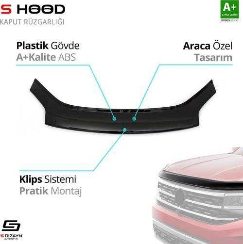 S-Dizayn Citroen Uyumlu Berlingo ABS Plastik Kaput Rüzgarlığı 2005-2010 A+Kalite Parça