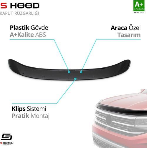 S-Dizayn Citroen Uyumlu Berlingo ABS Plastik Kaput Rüzgarlığı 2018 Üzeri A+Kalite Parça