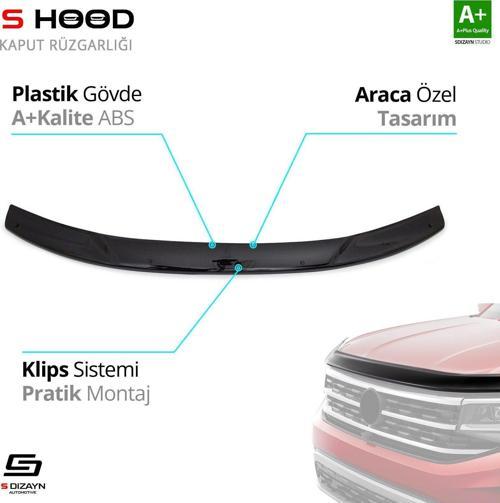 S-Dizayn Dacia Uyumlu Duster ABS Plastik Kaput Rüzgarlığı 2012-2018 A+Kalite Parça