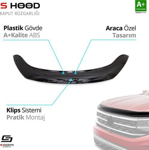 S-Dizayn Dacia Uyumlu Lodgy ABS Plastik Kaput Rüzgarlığı 2012 Üzeri A+Kalite Parça