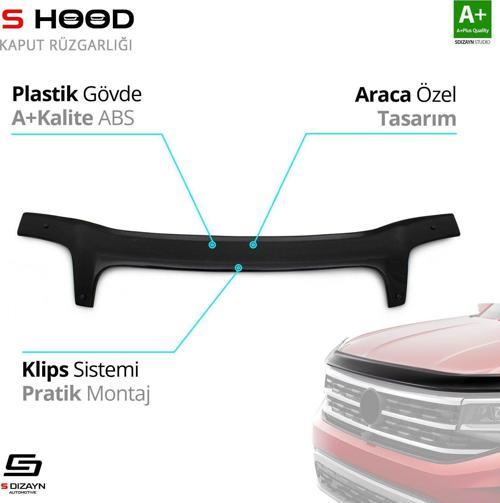 S-Dizayn Fiat Uyumlu Doblo ABS Plastik Kaput Rüzgarlığı 2000-2005 A+Kalite Parça
