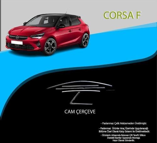 Opel Corsa Uyumlu F Krom Cam Çerçevesi 10 Parça Corsa F (2019+)