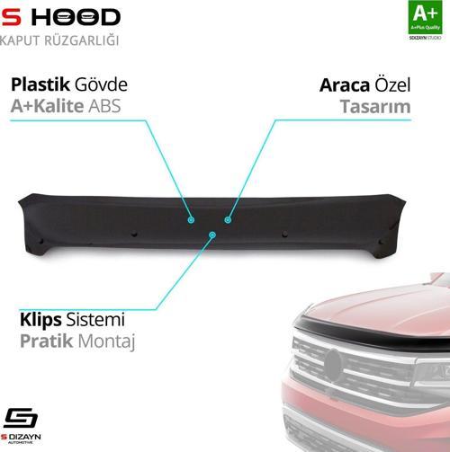 S-Dizayn Fiat Uyumlu Linea ABS Plastik Kaput Rüzgarlığı 2007 Üzeri A+Kalite Parça