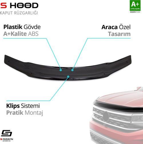 S-Dizayn Fiat Uyumlu Albea ABS Plastik Kaput Rüzgarlığı 2005-2012 A+Kalite Parça