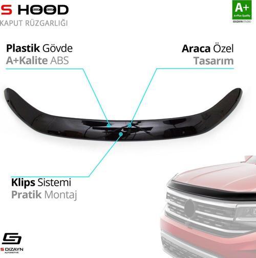 S-Dizayn Ford Uyumlu Ranger ABS Plastik Kaput Rüzgarlığı 2011-2015 A+Kalite Parça
