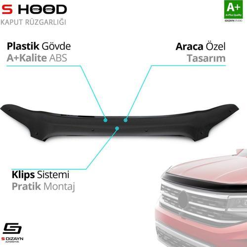 S-Dizayn Ford Uyumlu Transit ABS Plastik Kaput Rüzgarlığı 2014-2018 A+Kalite Parça