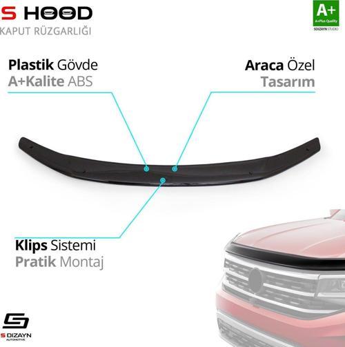 S-Dizayn Honda Uyumlu Civic ABS Plastik Kaput Rüzgarlığı 2012-2016 A+Kalite Parça