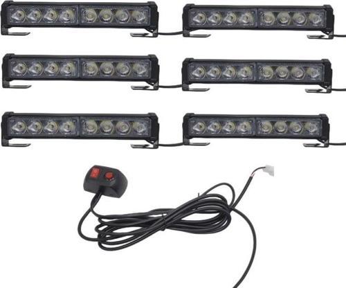 6'lı 48 led çakar lamba mavi-beyaz-kırmızı 12-30V / LAPA545