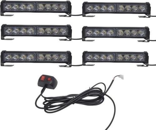 6'lı 48 led çakar lamba sarı-beyaz 12-30V / LAPA545-1