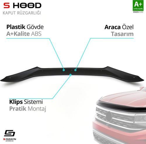 S-Dizayn Mercedes Uyumlu X-Class ABS Plastik Kaput Rüzgarlığı 2017 Üzeri A+Kalite Parça