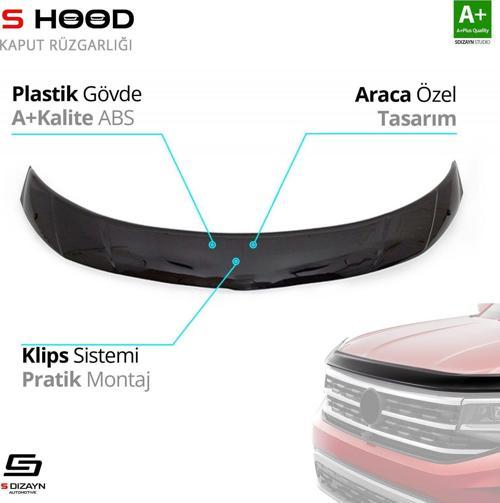 S-Dizayn Mitsubishi Uyumlu L200 ABS Plastik Kaput Rüzgarlığı 2015-2019 A+Kalite Parça