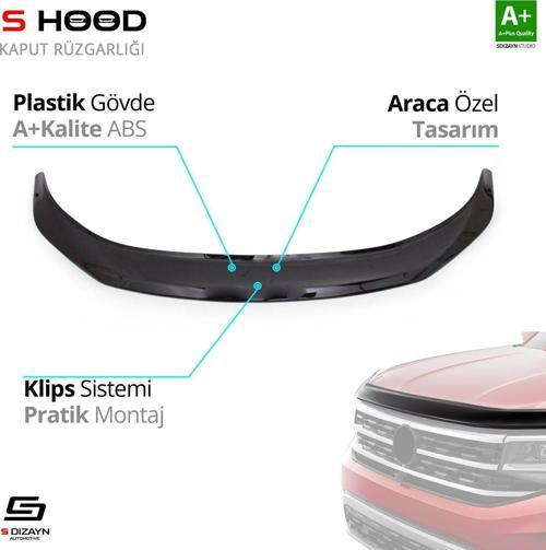 S-Dizayn Nissan Uyumlu Navara ABS Plastik Kaput Rüzgarlığı 2014 Üzeri A+Kalite Parça