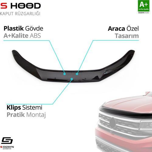 S-Dizayn Nissan Uyumlu Qashqai ABS Plastik Kaput Rüzgarlığı 2016 Üzeri A+Kalite Parça