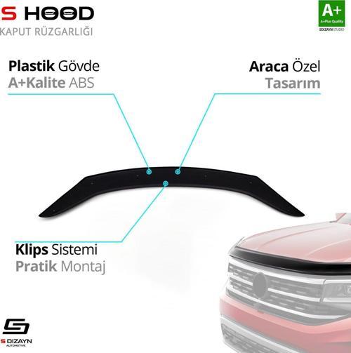 S-Dizayn Opel Uyumlu Vivaro ABS Plastik Kaput Rüzgarlığı 2014-2018 A+Kalite Parça