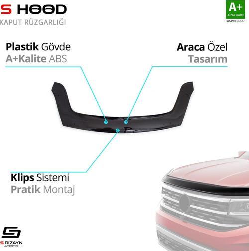 S-Dizayn Peugeot Uyumlu Partner Tepee ABS Plastik Kaput Rüzgarlığı 2009-2015 A+Kalite Parça