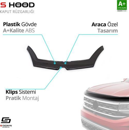 S-Dizayn Renault Uyumlu Kangoo ABS Plastik Kaput Rüzgarlığı 2014 Üzeri A+Kalite Parça
