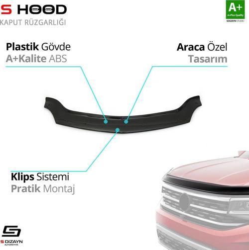 S-Dizayn Renault Uyumlu Kangoo ABS Plastik Kaput Rüzgarlığı 2008-2013 A+Kalite Parça