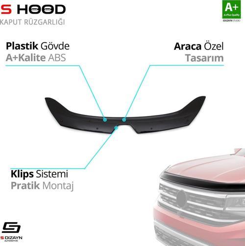 S-Dizayn Renault Uyumlu Traffic ABS Plastik Kaput Rüzgarlığı 2014 Üzeri A+Kalite Parça