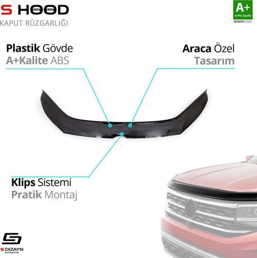 S-Dizayn Volkswagen Uyumlu Caddy ABS Plastik Kaput Rüzgarlığı 2010-2015 A+Kalite Parça