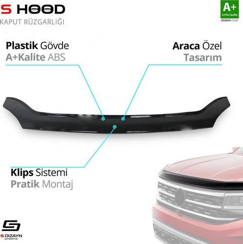 S-Dizayn Gaz Uyumlu Gazelle ABS Plastik Kaput Rüzgarlığı 2013 Üzeri A+Kalite Parça