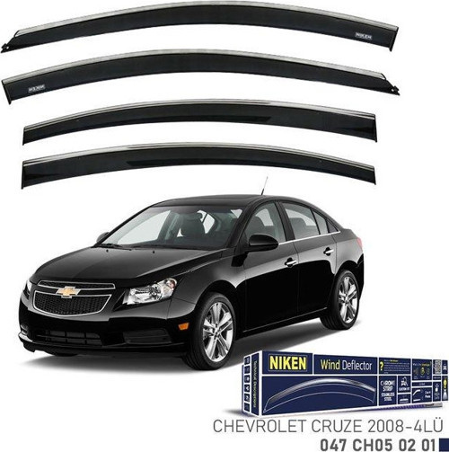 Chevrolet Cruze Uyumlu -2008 Kromlu Cam Rüzgarlığı 4Lü Parça