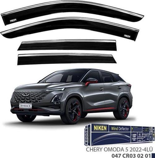 Chery Omoda Uyumlu 5 -2020 Kromlu Cam Rüzgarlığı 4Lü Parça