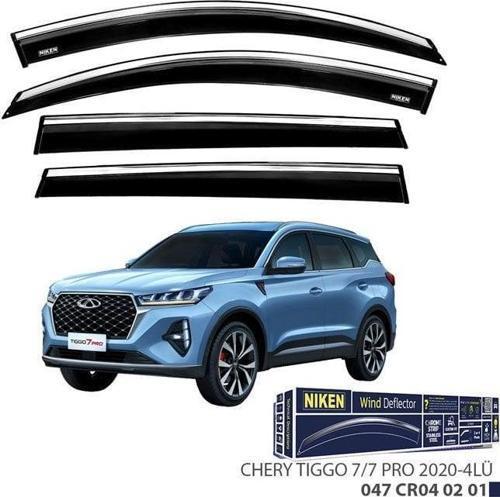 Chery Tiggo Uyumlu 7 Pro -2020 Kromlu Cam Rüzgarlığı 4Lü Parça