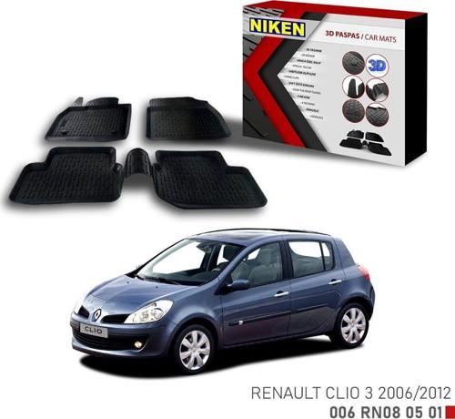Renault Clio 3 için Uyumlu 2006-2012 3D Paspas