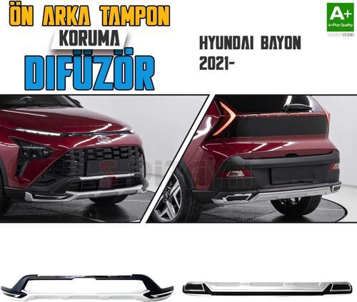 S-Dizayn Hyundai Bayon Ön ve Arka Tampon Koruma Difüzör Seti 2021 Üzeri A+ Kalite